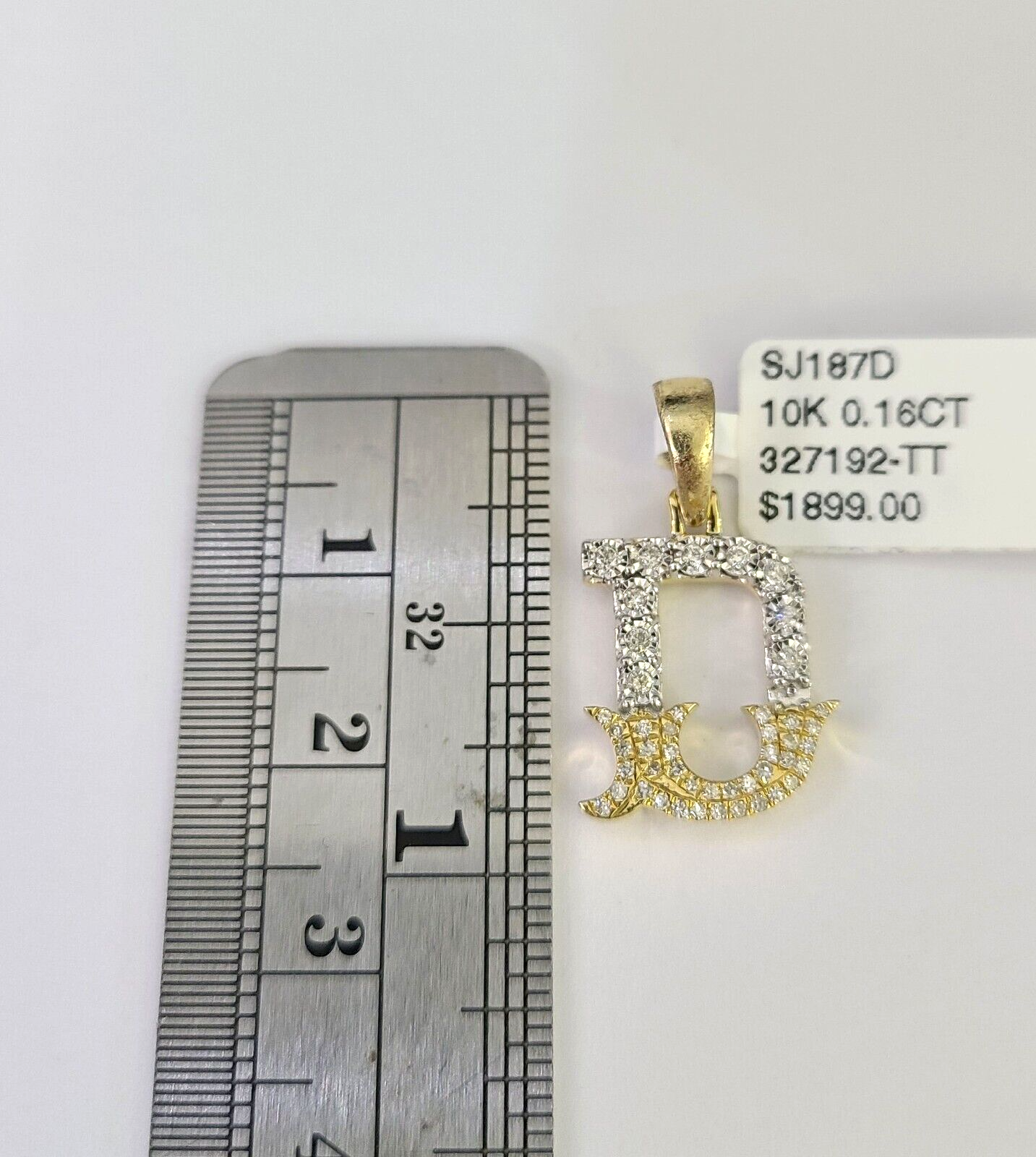 10k Solid Rope Chain 2mm D Initial Diamond Pendant Charm Necklace SET 18-22 in